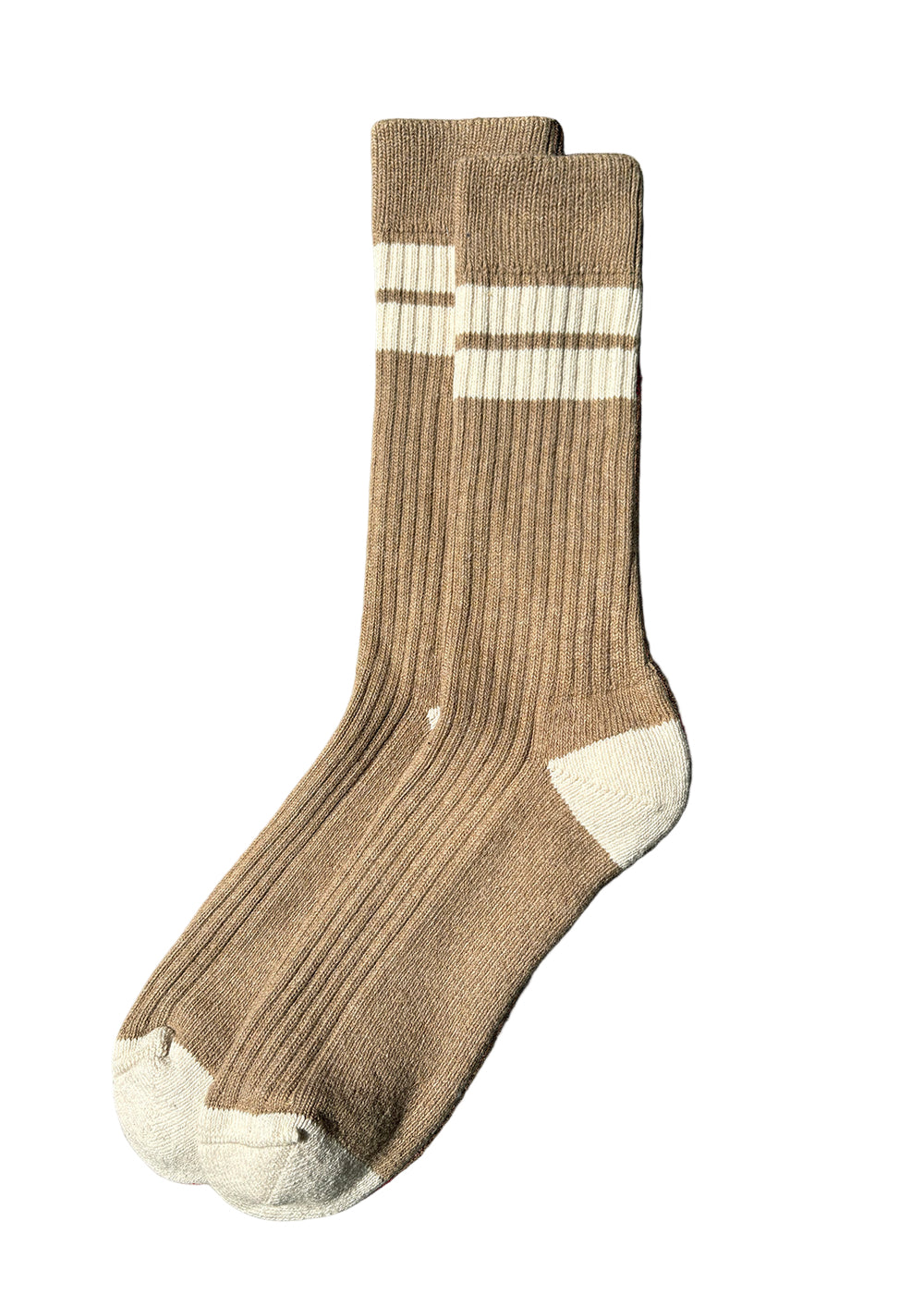 Beaumont Organic taupe socks on a white background