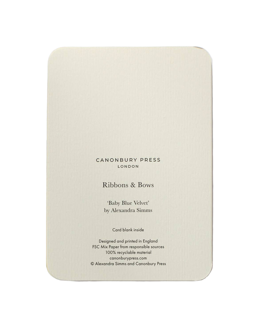 Canonbury Press card packaging on a white background