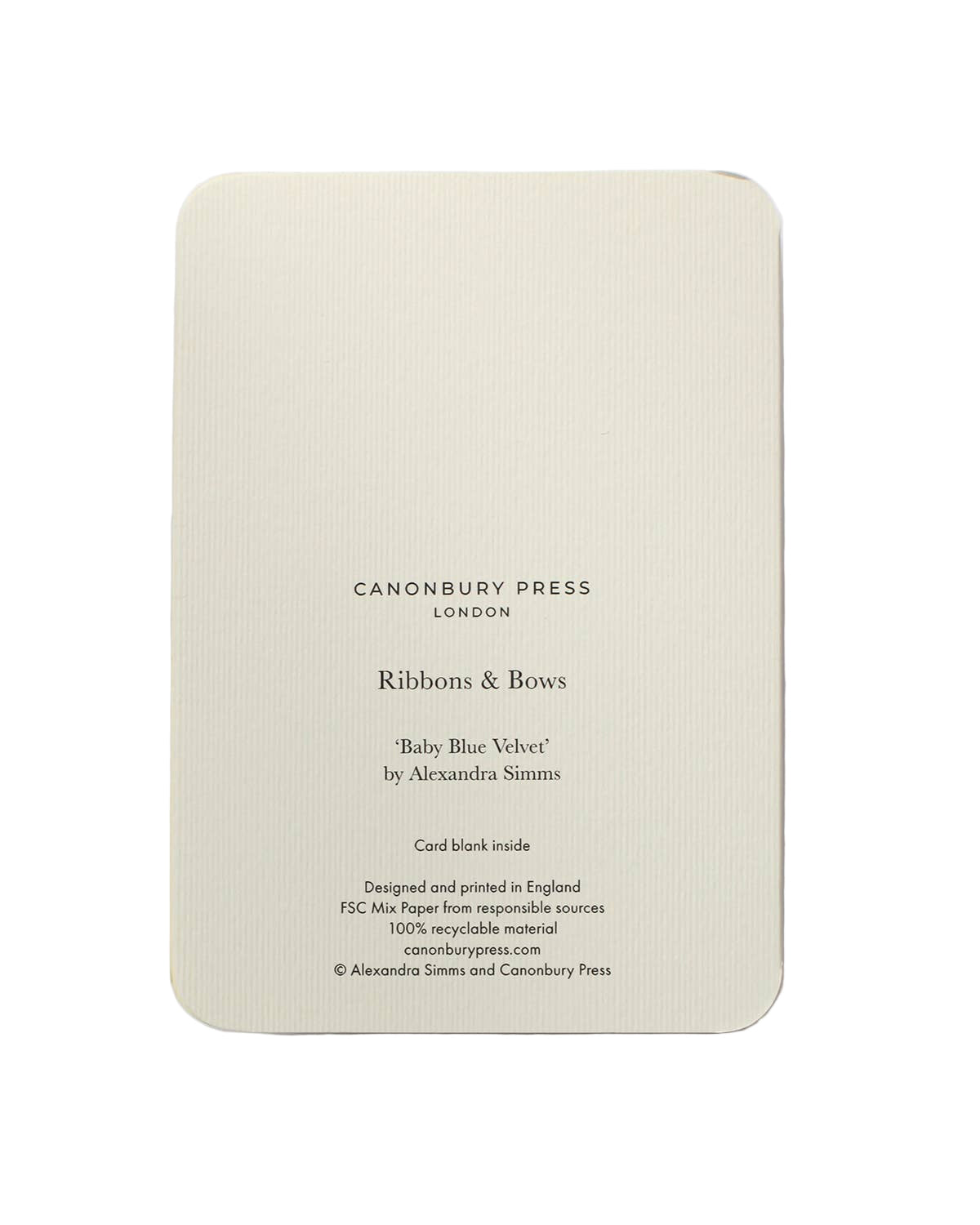 Canonbury Press card packaging on a white background