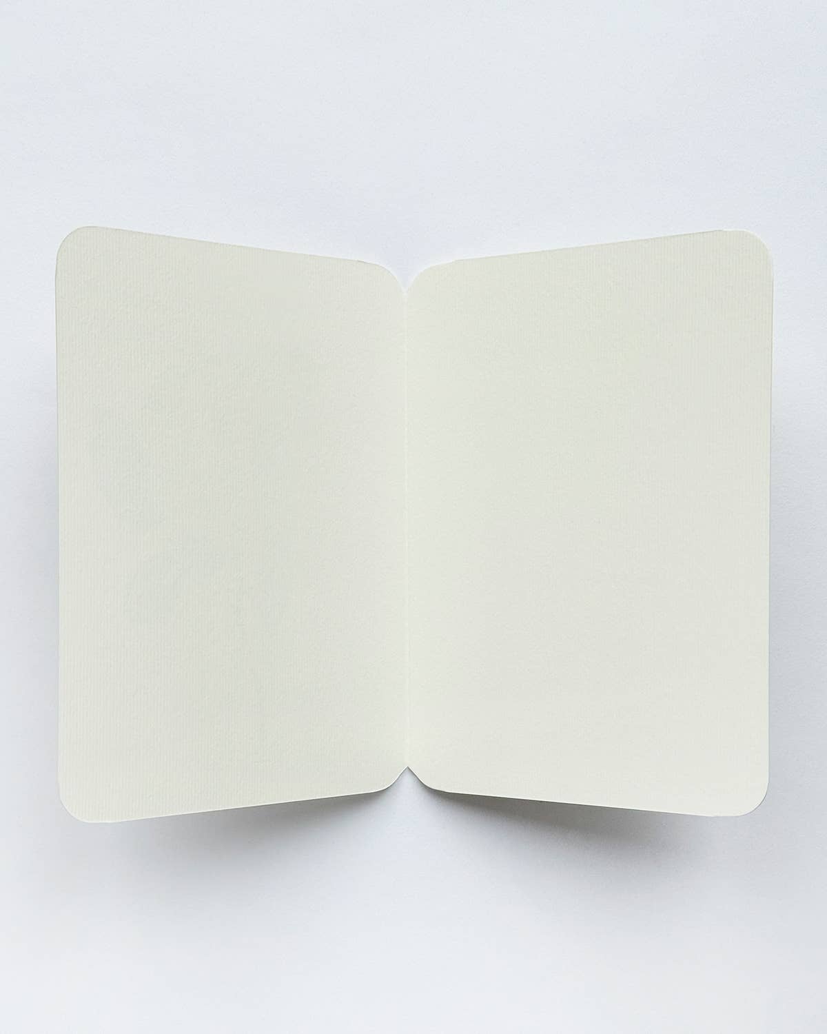 Open Card with blank pages on a white background