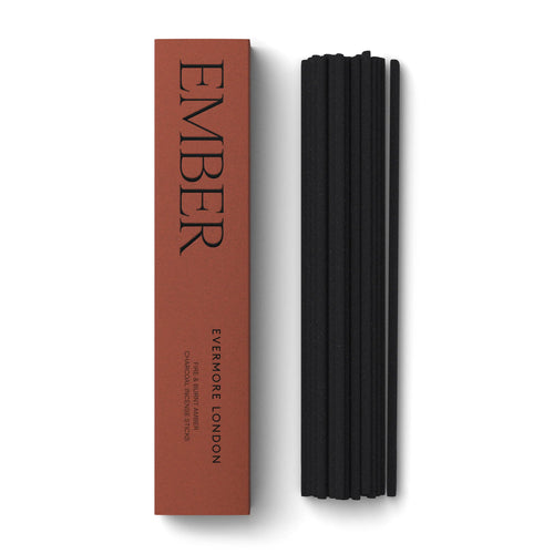 Ember incense sticks by Evermore London with a brown packaging box on a white background