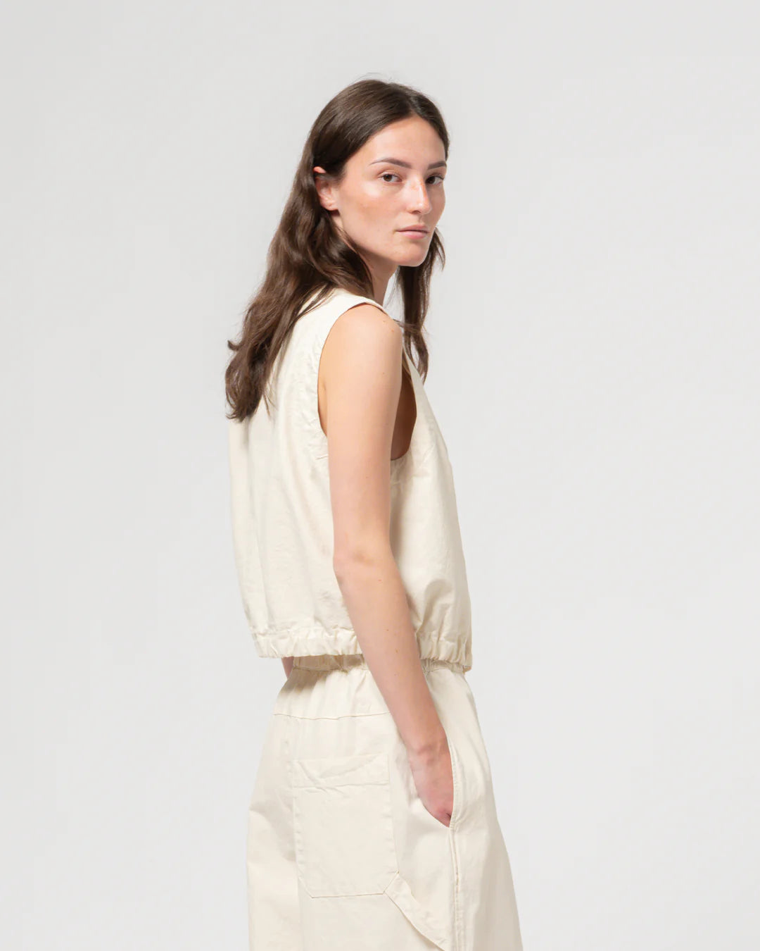 GIRLS OF DUST VESTON COTTON LINEN WHEAT