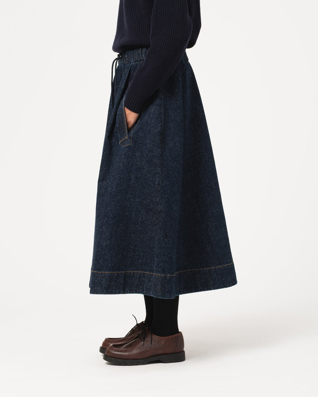 Girls of Dust Meadow Skirt Neppy Denim Indigo