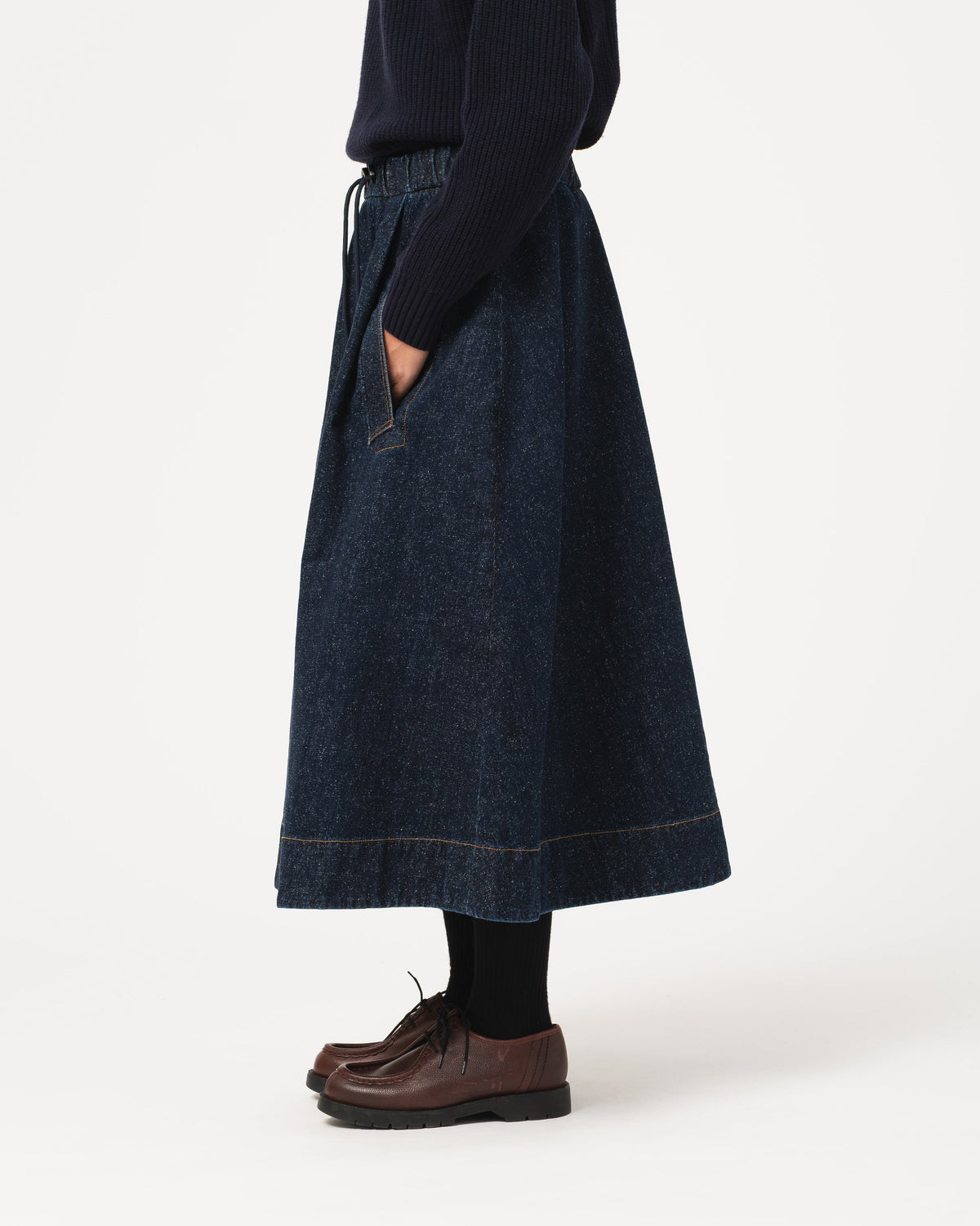 Girls of Dust Meadow Skirt Neppy Denim Indigo