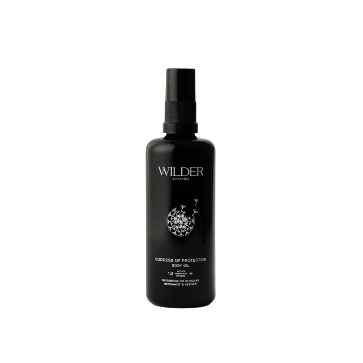 100ml Brown bottle of Wilder Botanics Goddess of Protection Body Oil 