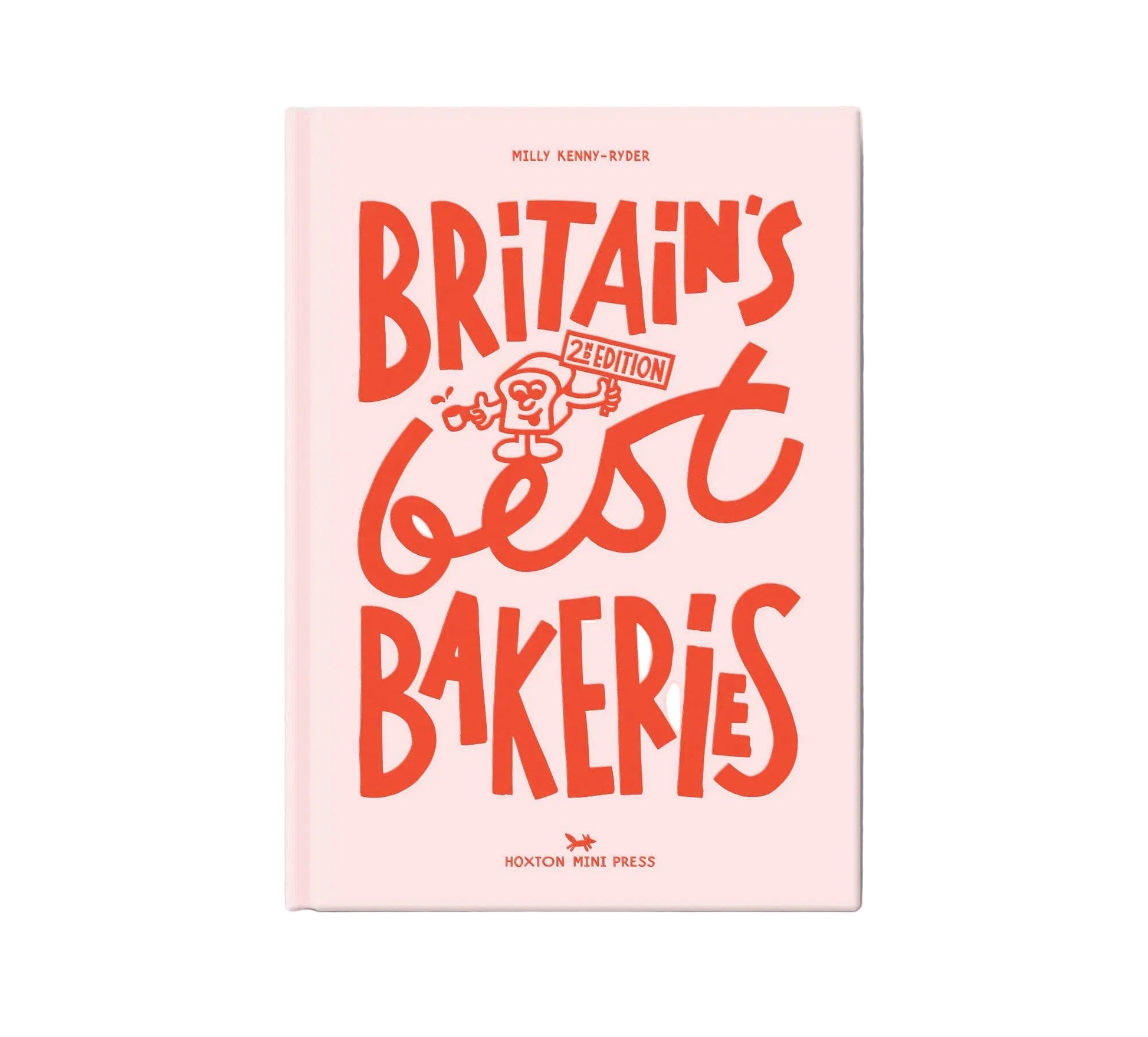 Book cover of 'Britain's Best Bakeries' with red text on a light pink background