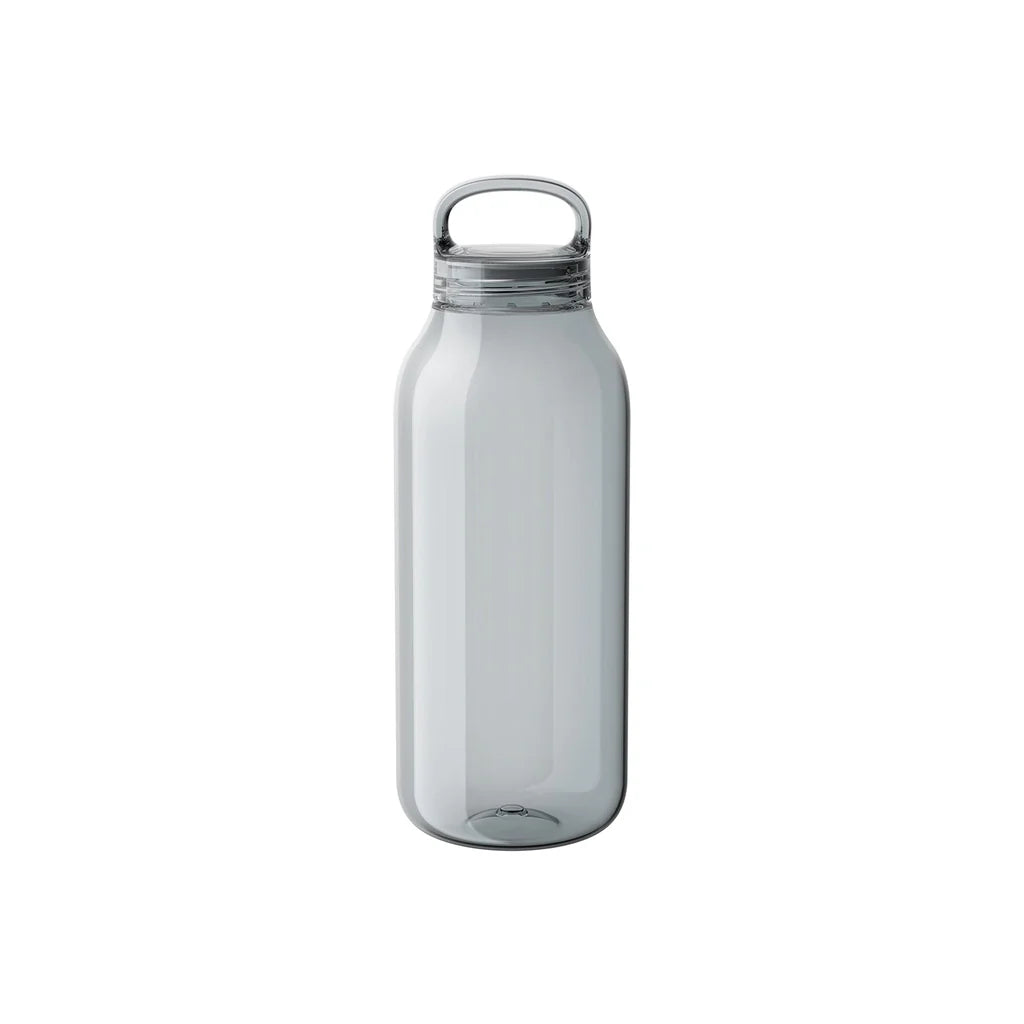 gray water bottle on white background 