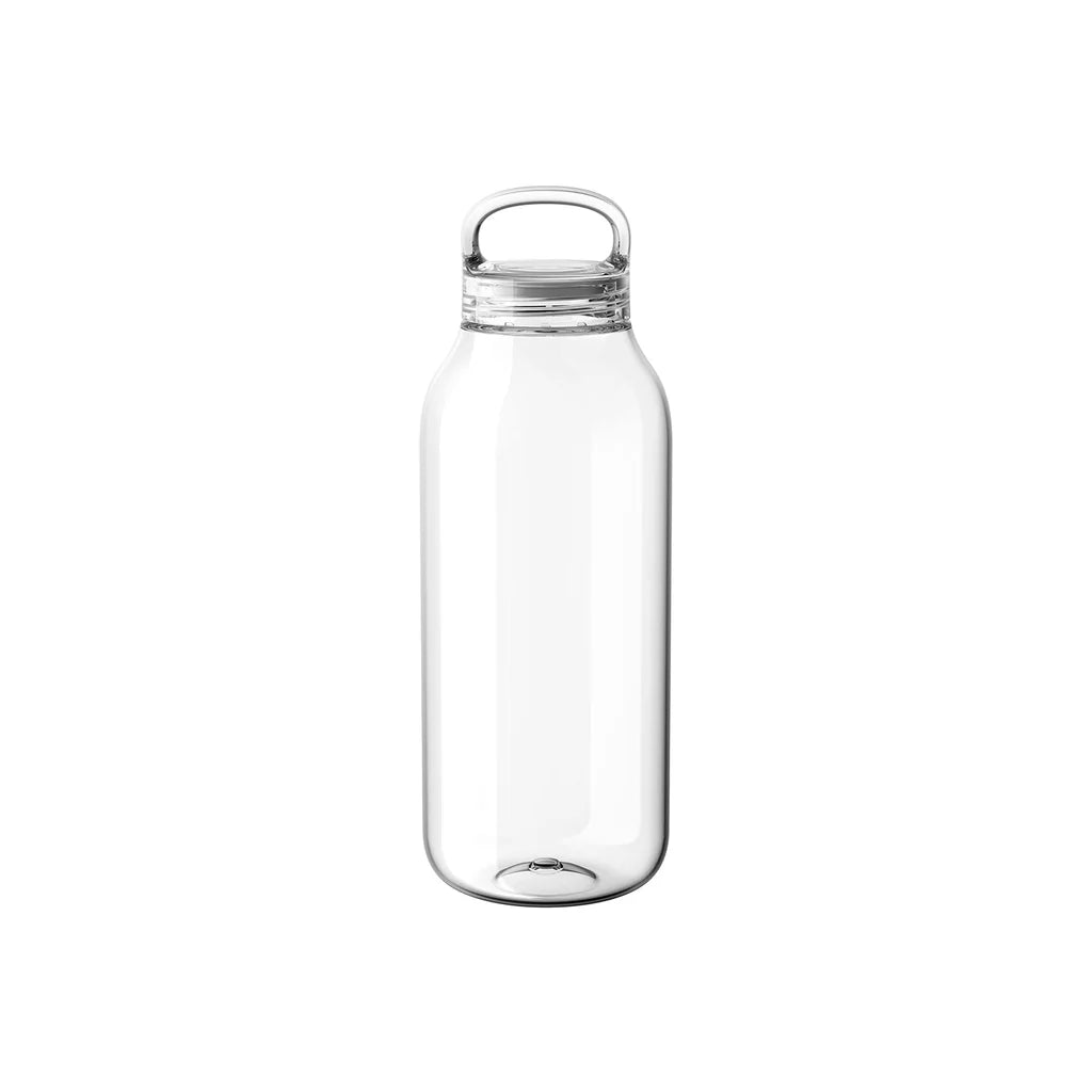 clear water bottle on white background 