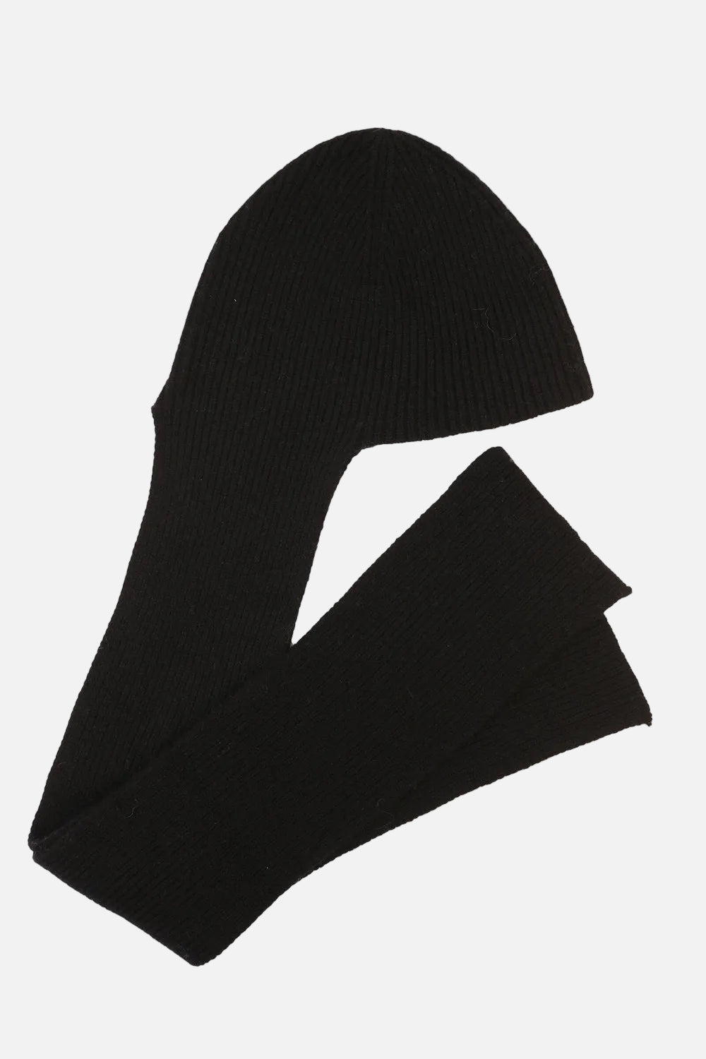 L.F.Markey Rib Scarf Beanie Black - pack shot