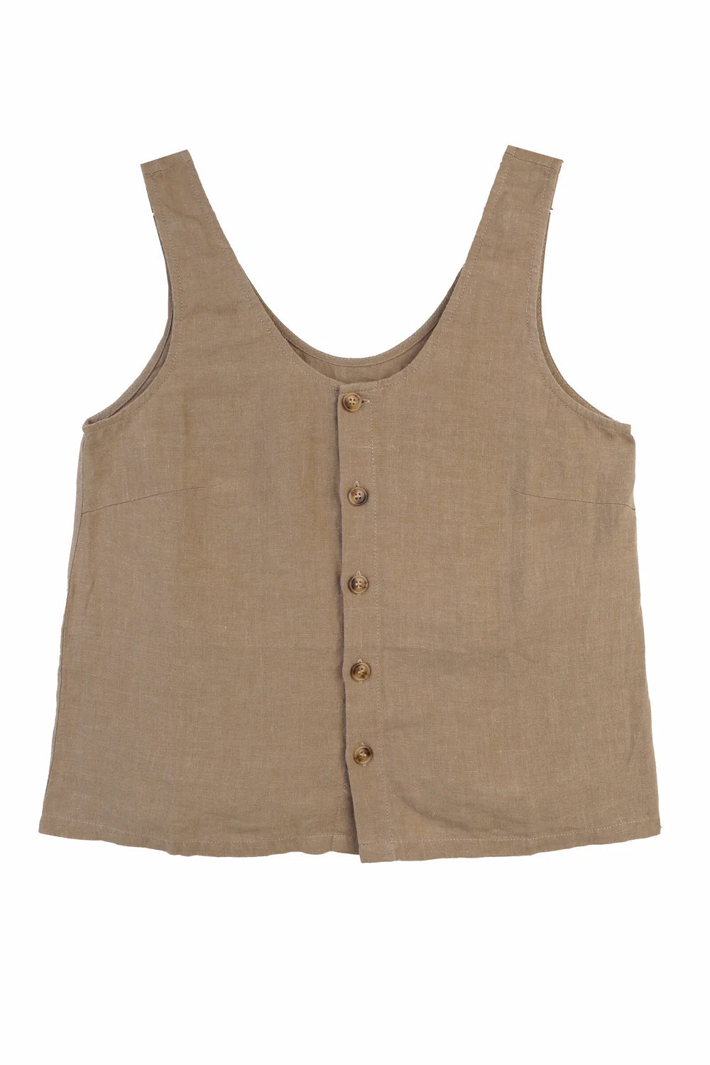LF Markey Basic Button Front Tank - Stone