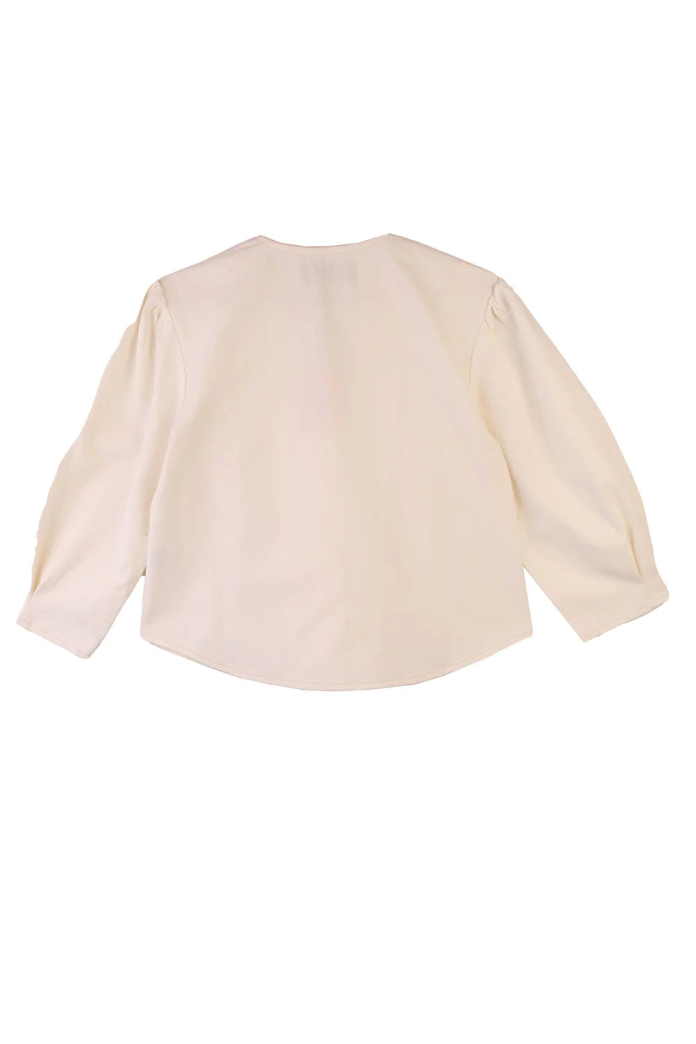 Back view of the ecru Lowry LF Markey blouse on a white background