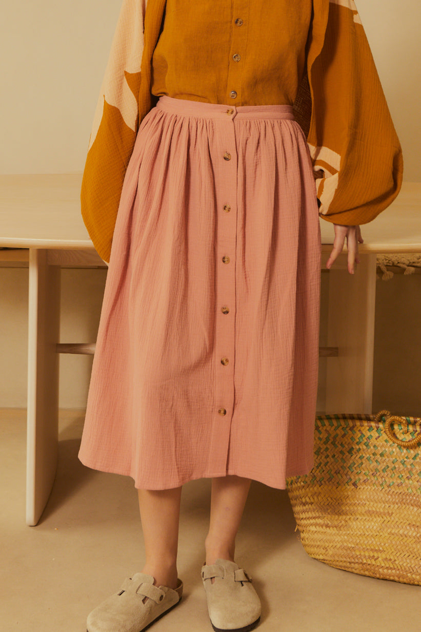 Isaac Midi Skirt Blush