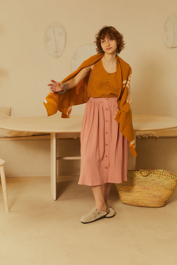 Isaac Midi Skirt Blush