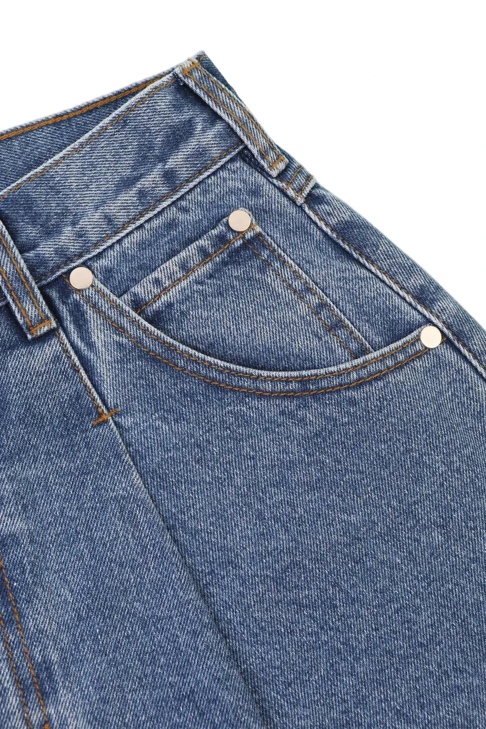 Mid Blue LF Markey denim shorts detail 