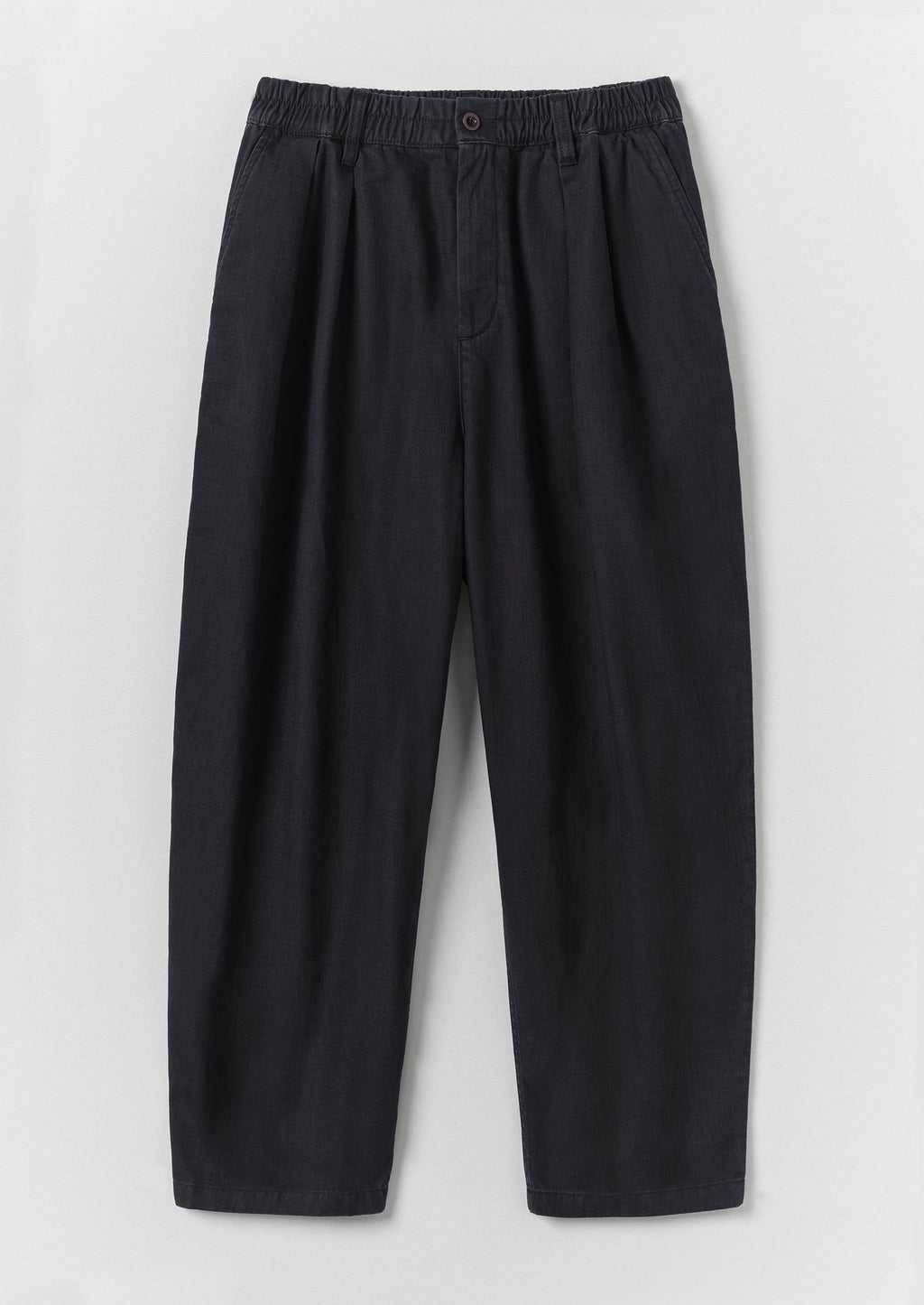 TOAST Casper Pigment Dye Cotton Trousers Blue Black - pack shot