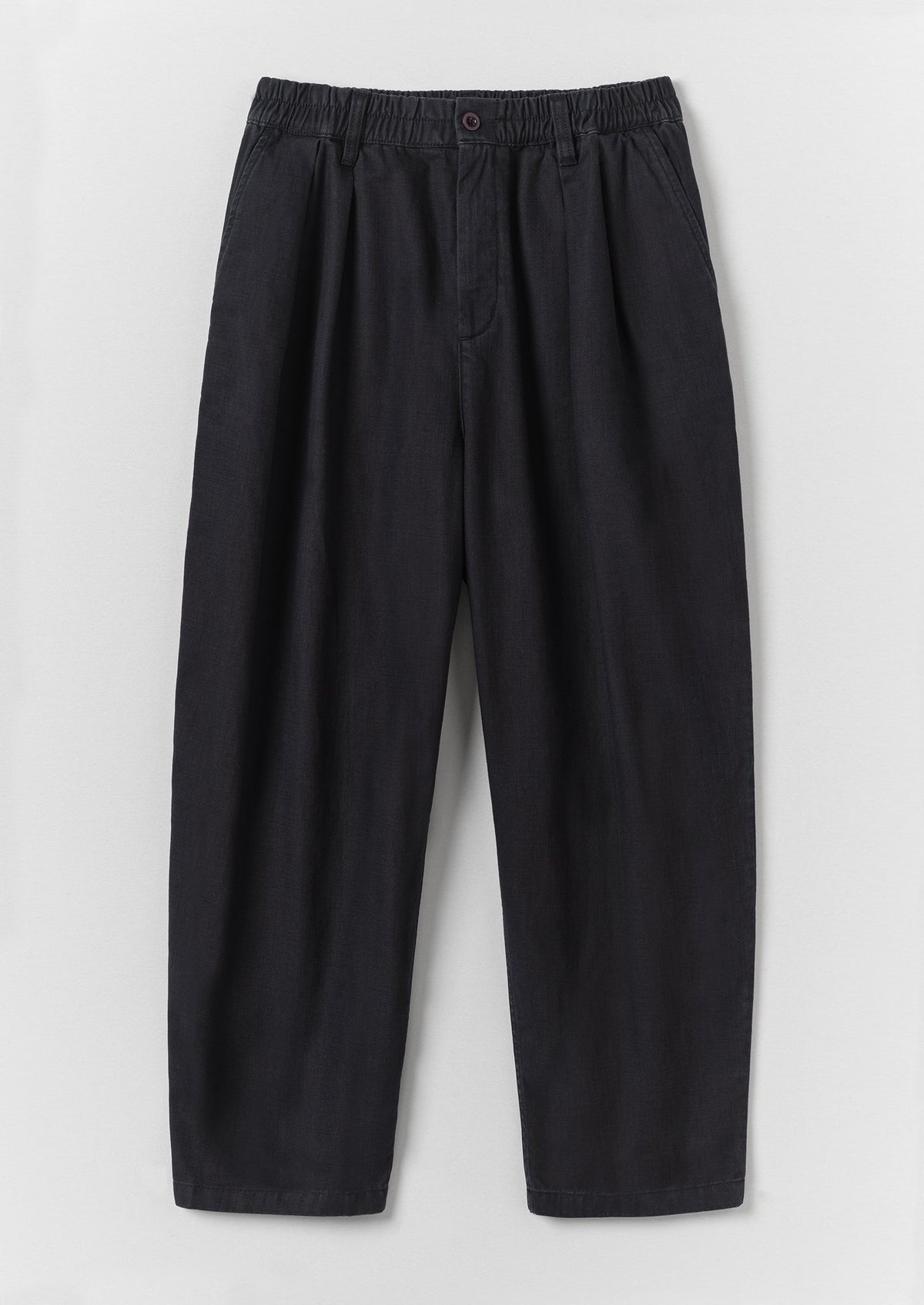 TOAST Casper Pigment Dye Cotton Trousers Blue Black - pack shot