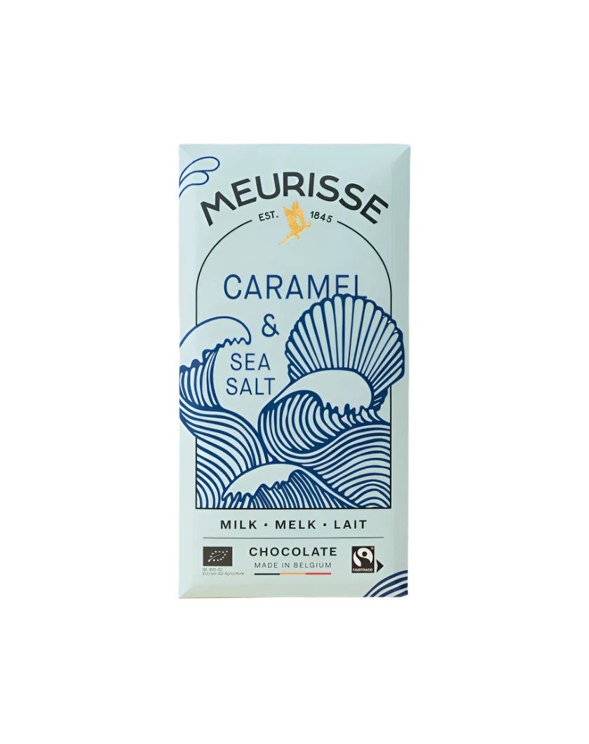 blue chocolate bar on a cream background 