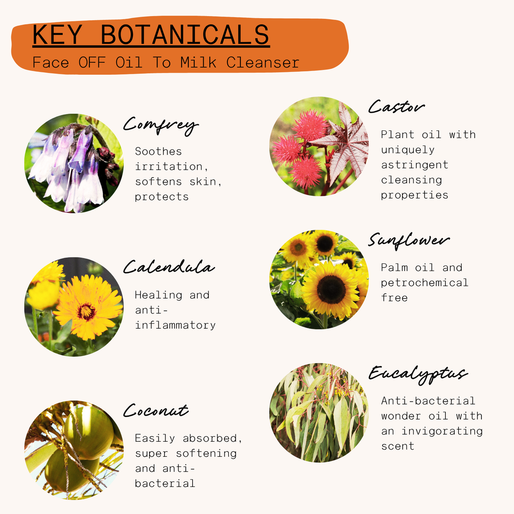 Key Botanicals chart for Neighbourhood Botanicals Face OFF Oil To Milk Cleanser