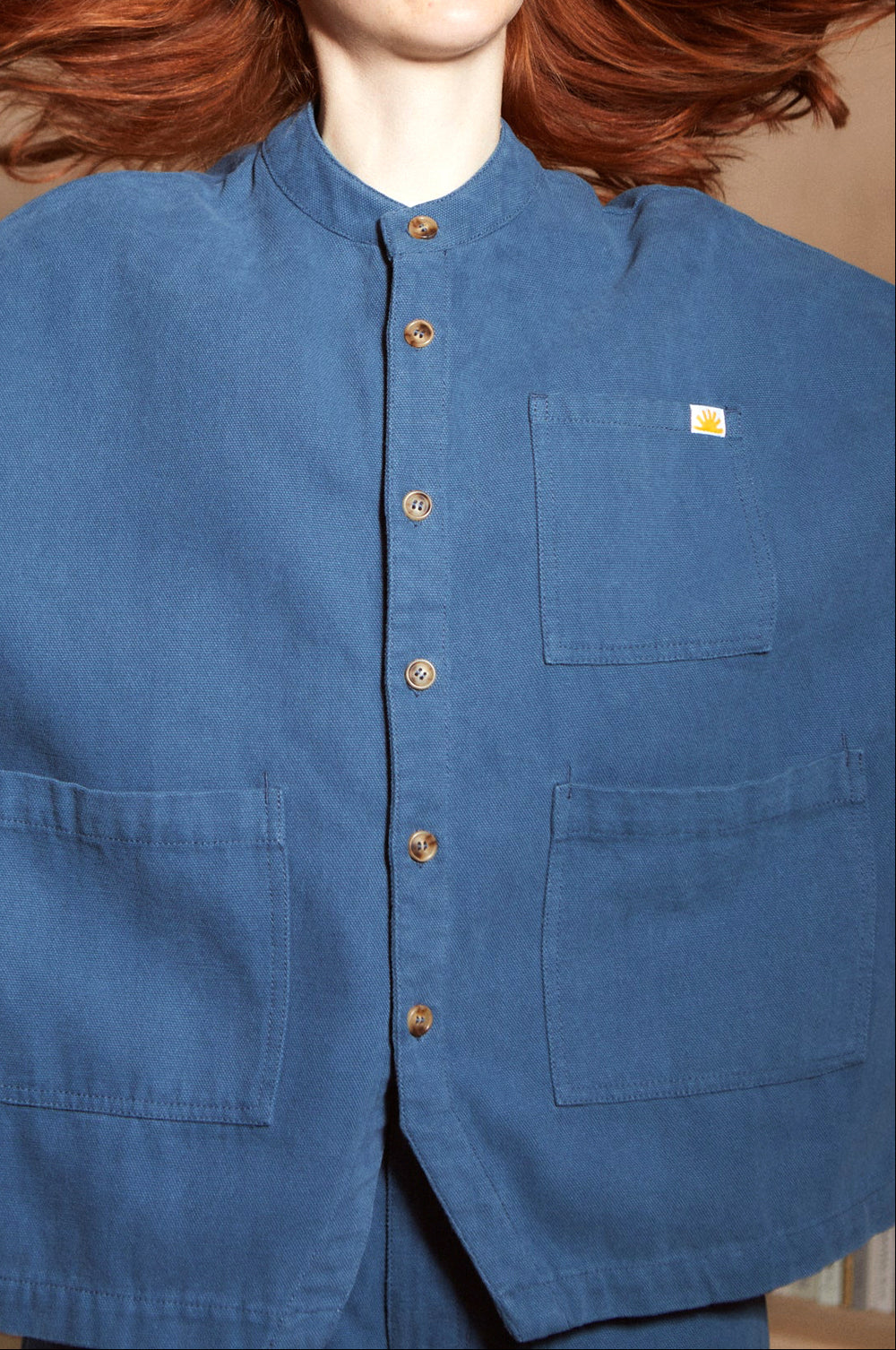 Oversized Chore Coat Canvas Marine styled