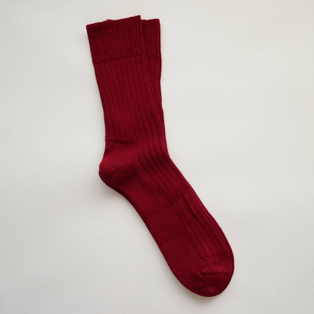 Red sock on a light gray background