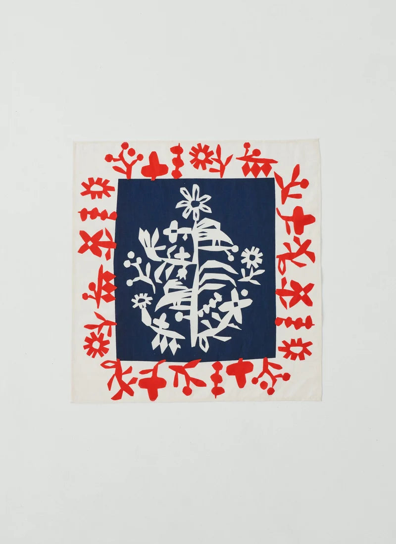Toast Emma Carlow Tree of Life Print Cotton Bandana - Indigo Blue