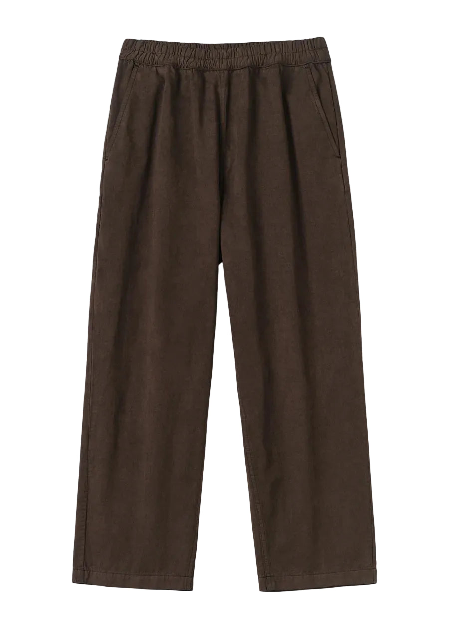 Brown pants on a light gray background