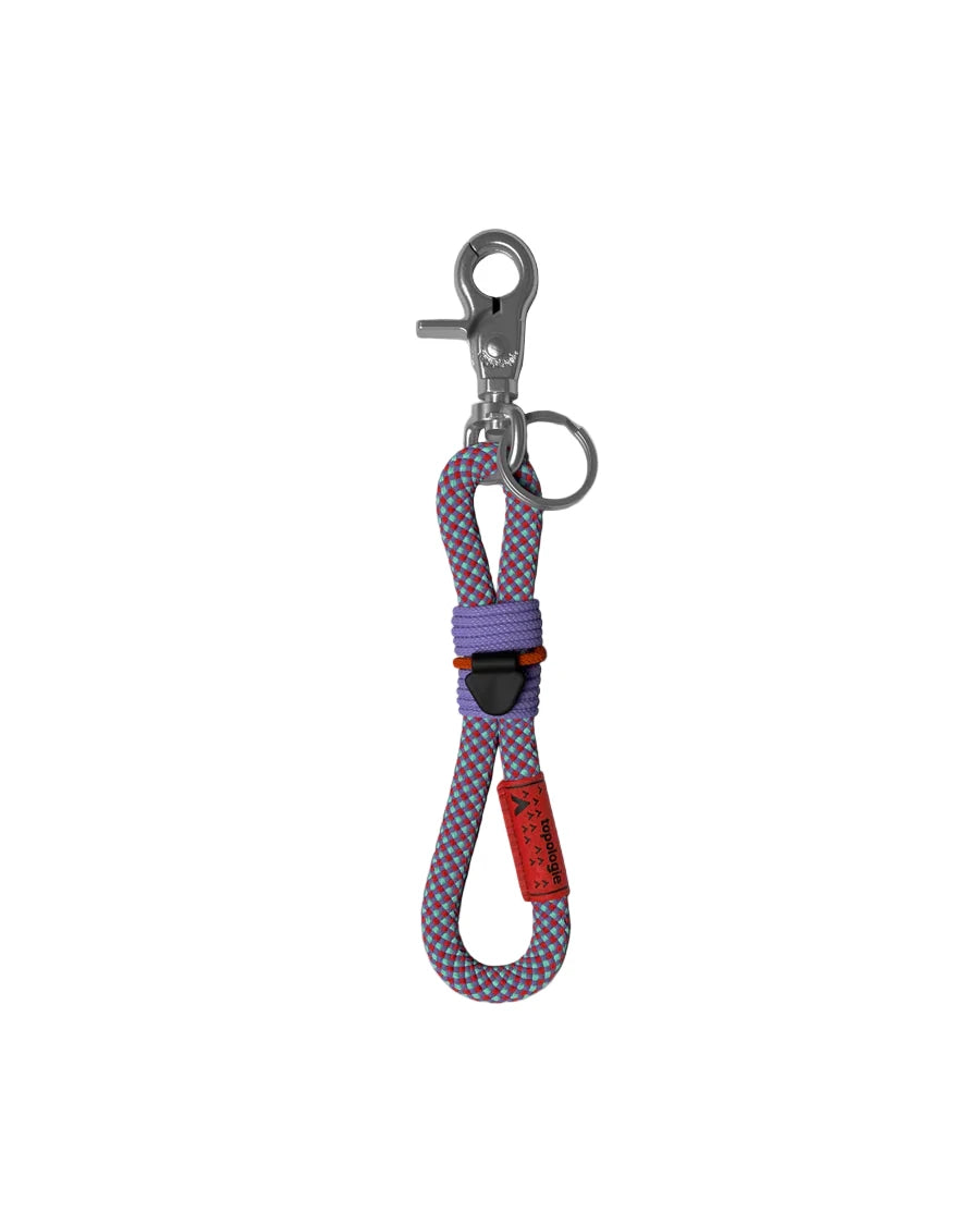Topolgie red and purple key holder against white background 