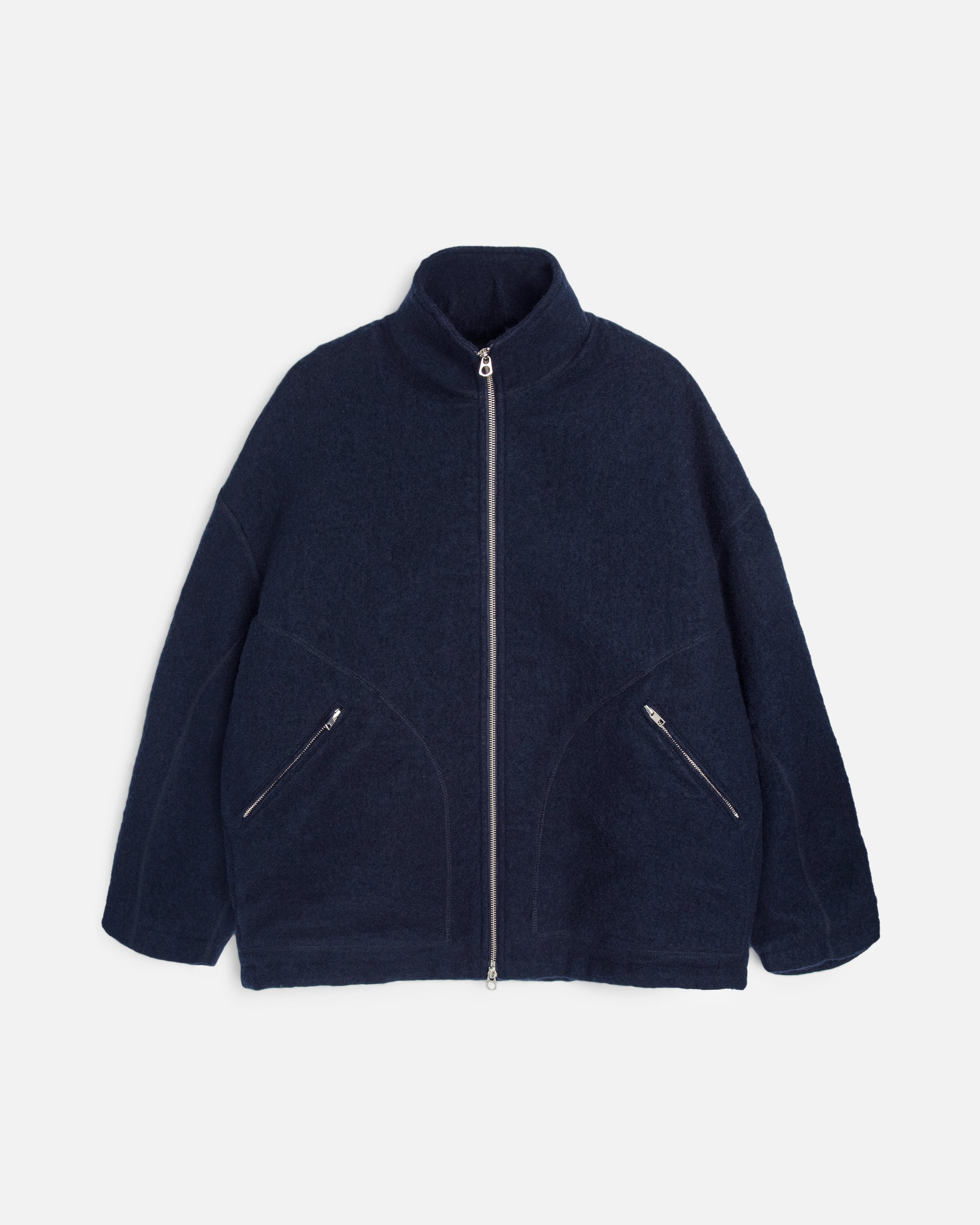 YMC Aaron Zip Jacket Navy - pack shot