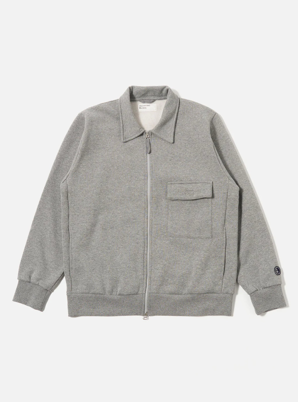 Universal Works Grey Marl Recycled Cotton Blend Jersey Tyler Jacket