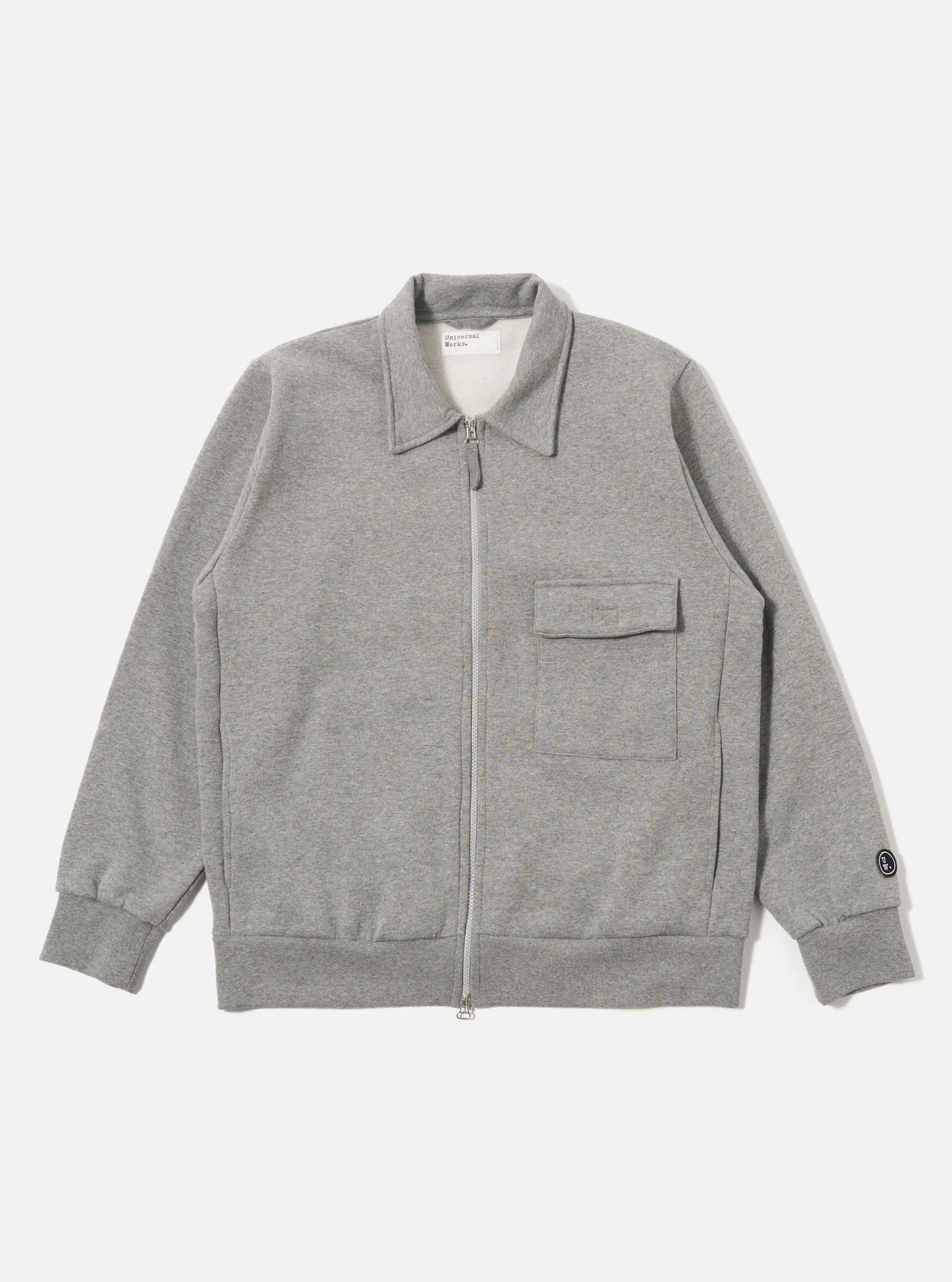 Universal Works Grey Marl Recycled Cotton Blend Jersey Tyler Jacket