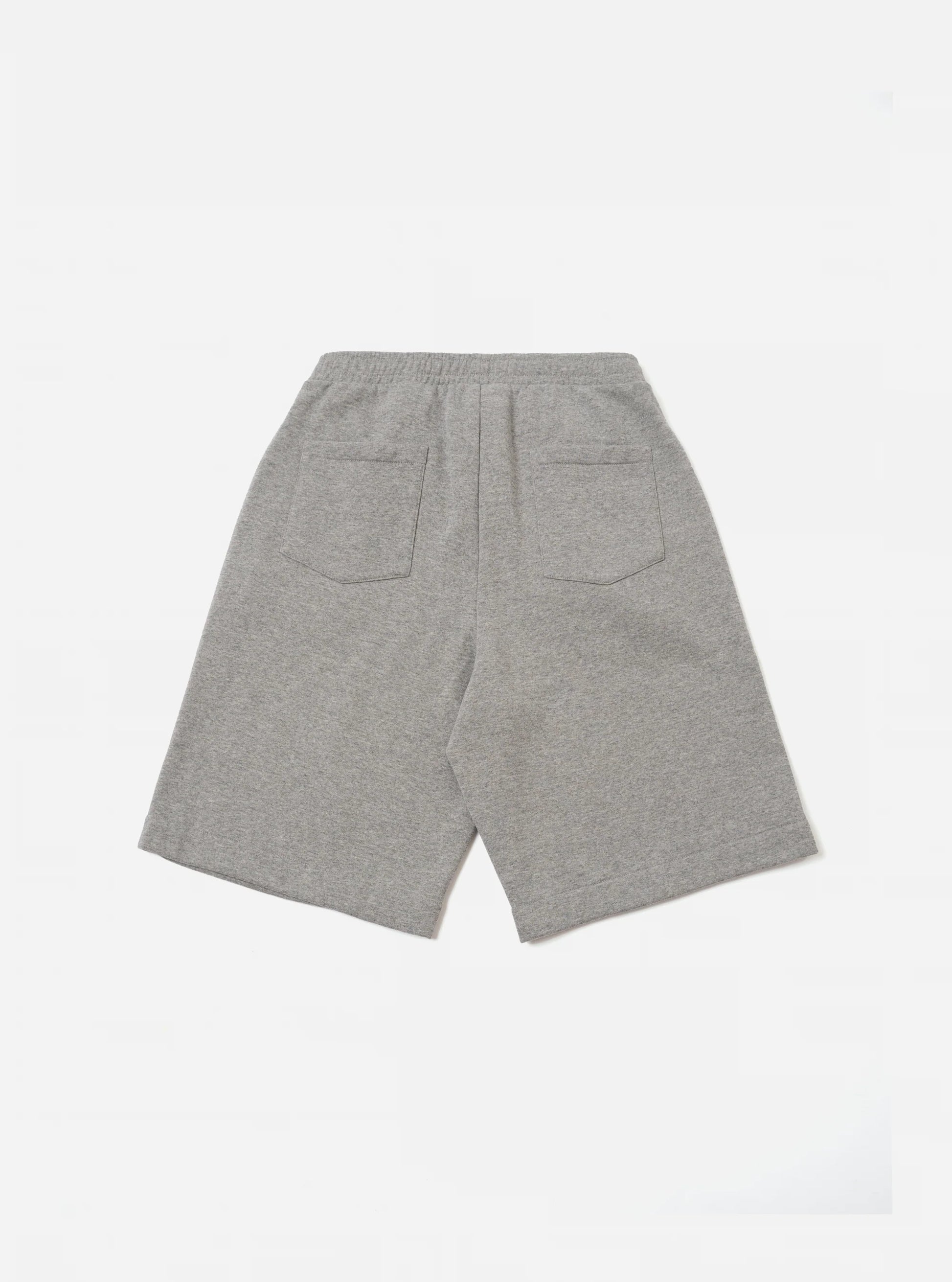 Universal Works Grey Marl Jogger shorts against a white background 