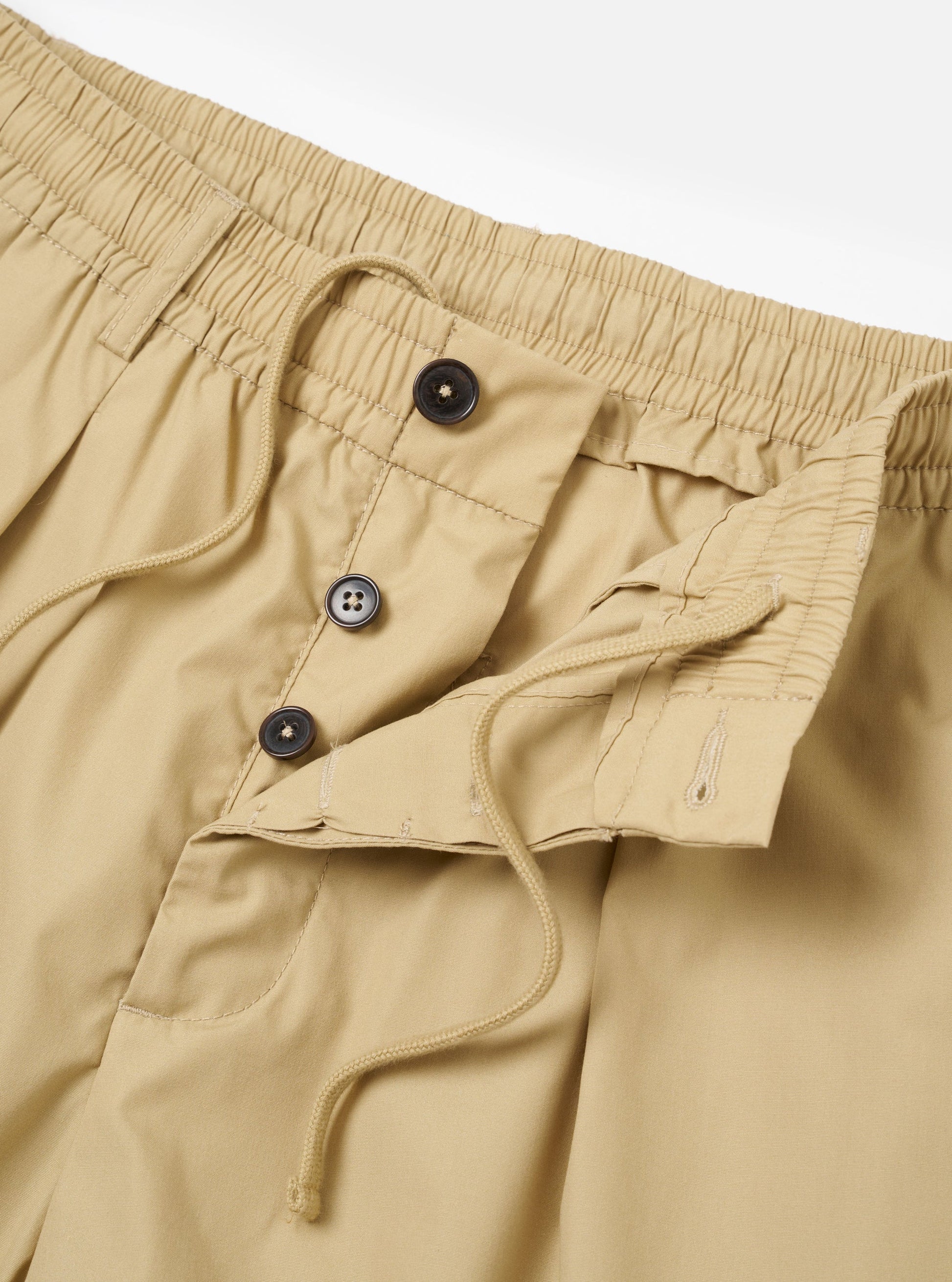 master-piece x Universal Works Olive Recycled Poly Tech Pleated Track Short