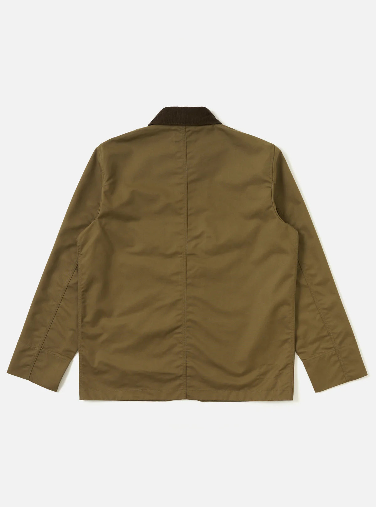 Universal Works khaki jacket on a white background