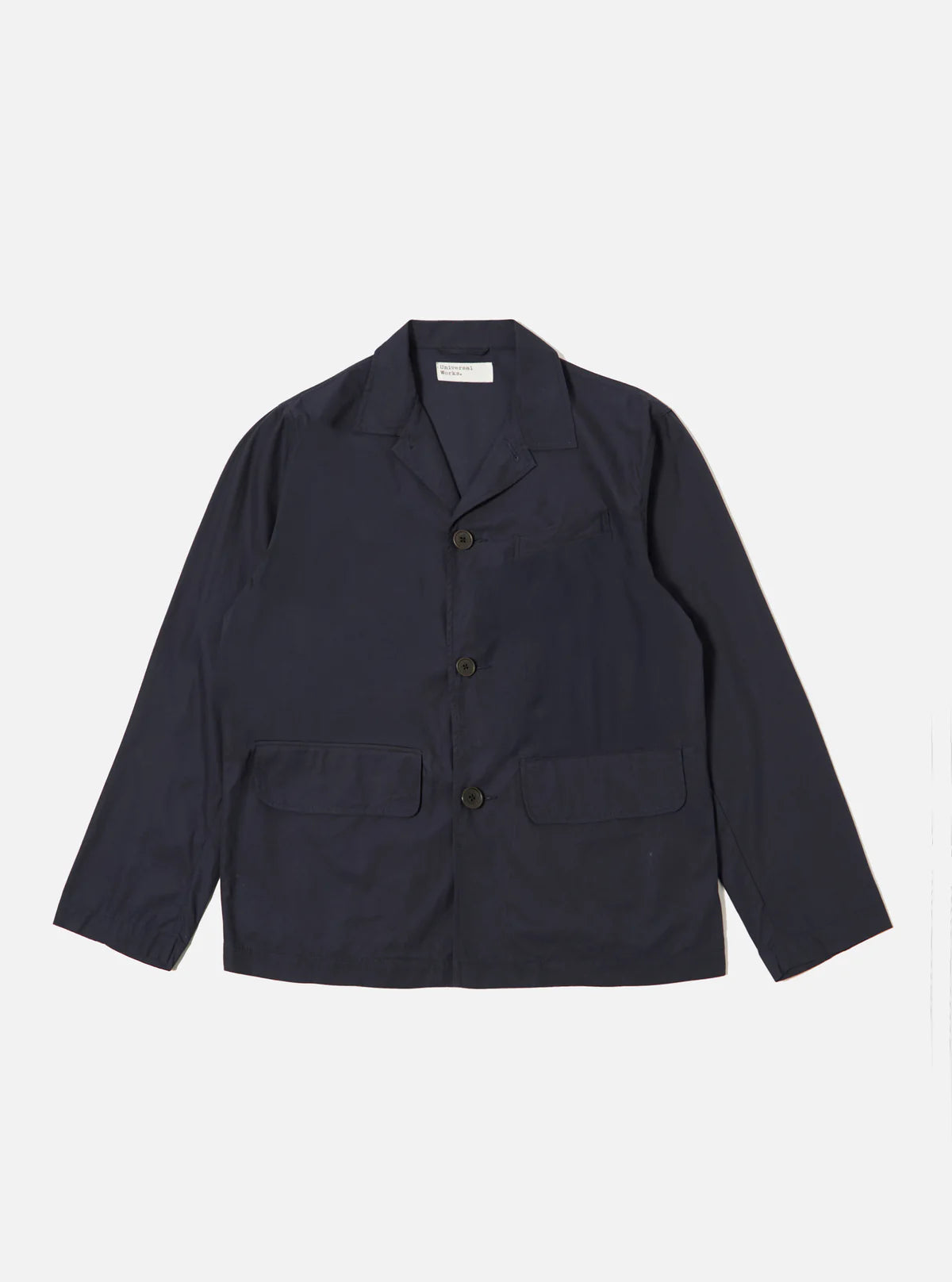 Navy jacket on a light gray background