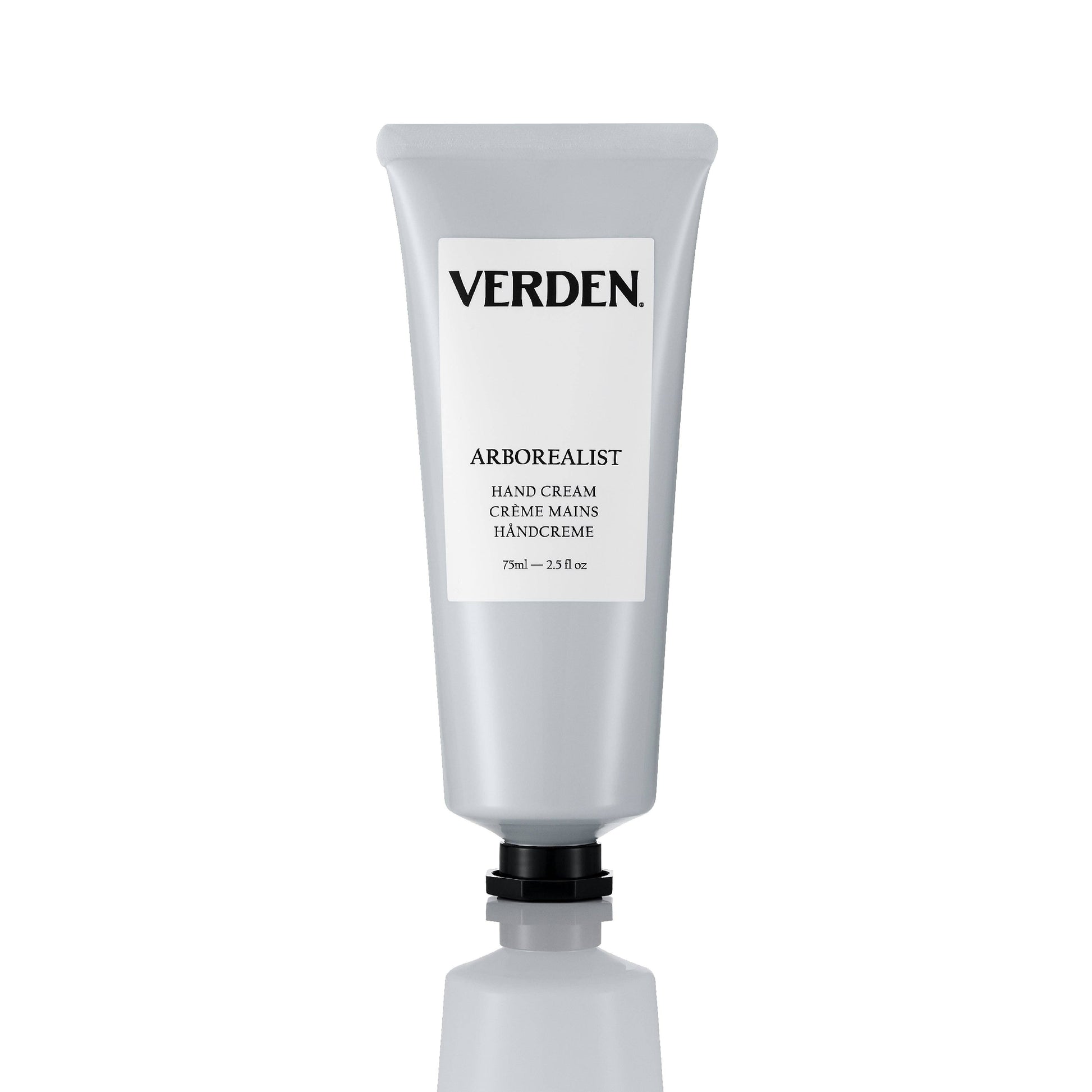 Hand cream tube labeled 'VERDEN' on a white background