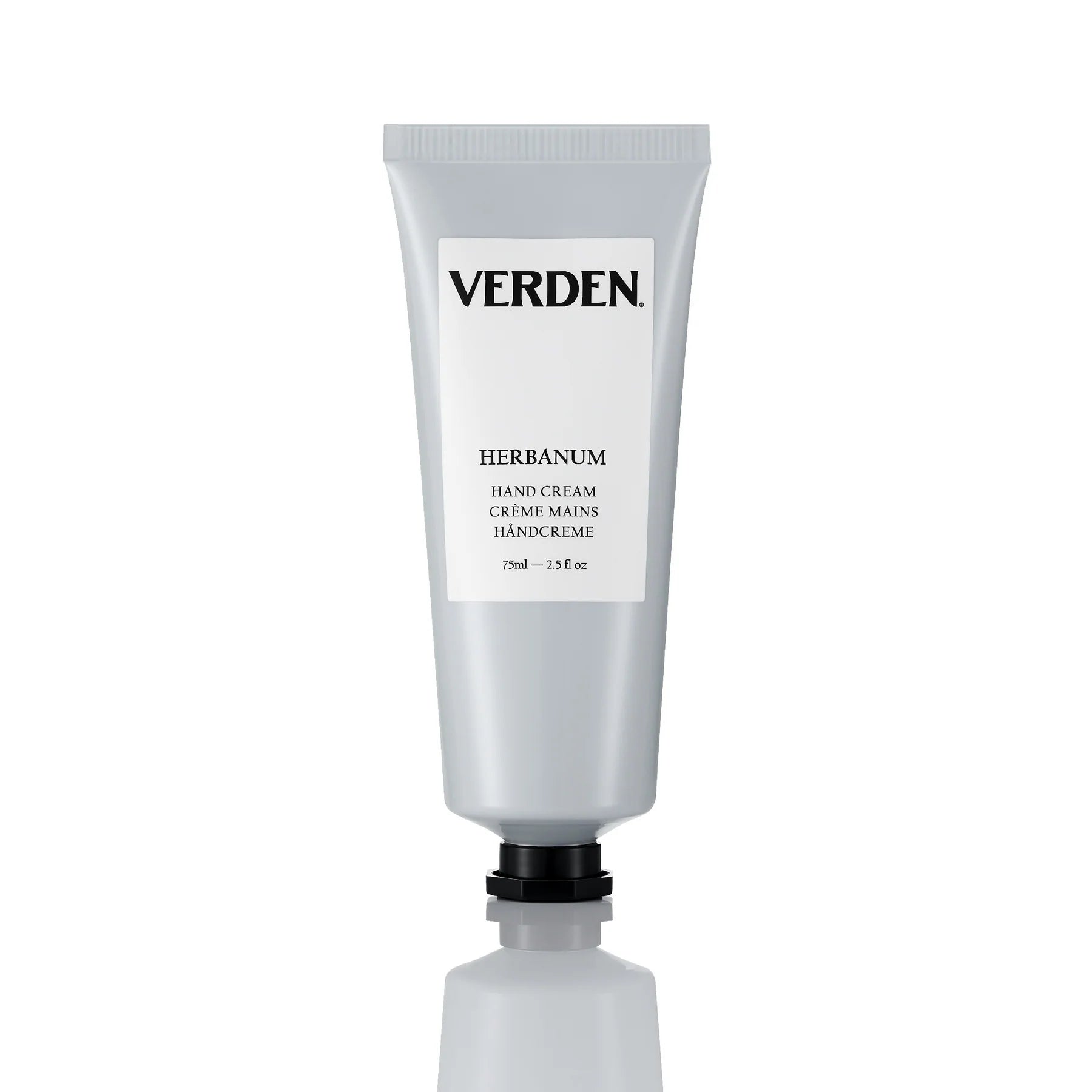 Hand cream tube labeled 'VERDEN' on a white background