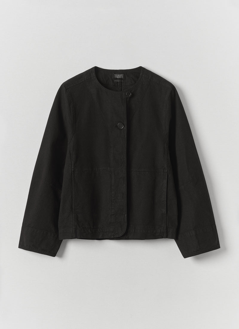 Toast Sculpted Brushed Cotton Canvas Jacket Black pack shot