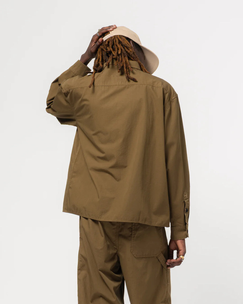 Eat dust Ripstop Cotton Work shirt  in Canteen Green