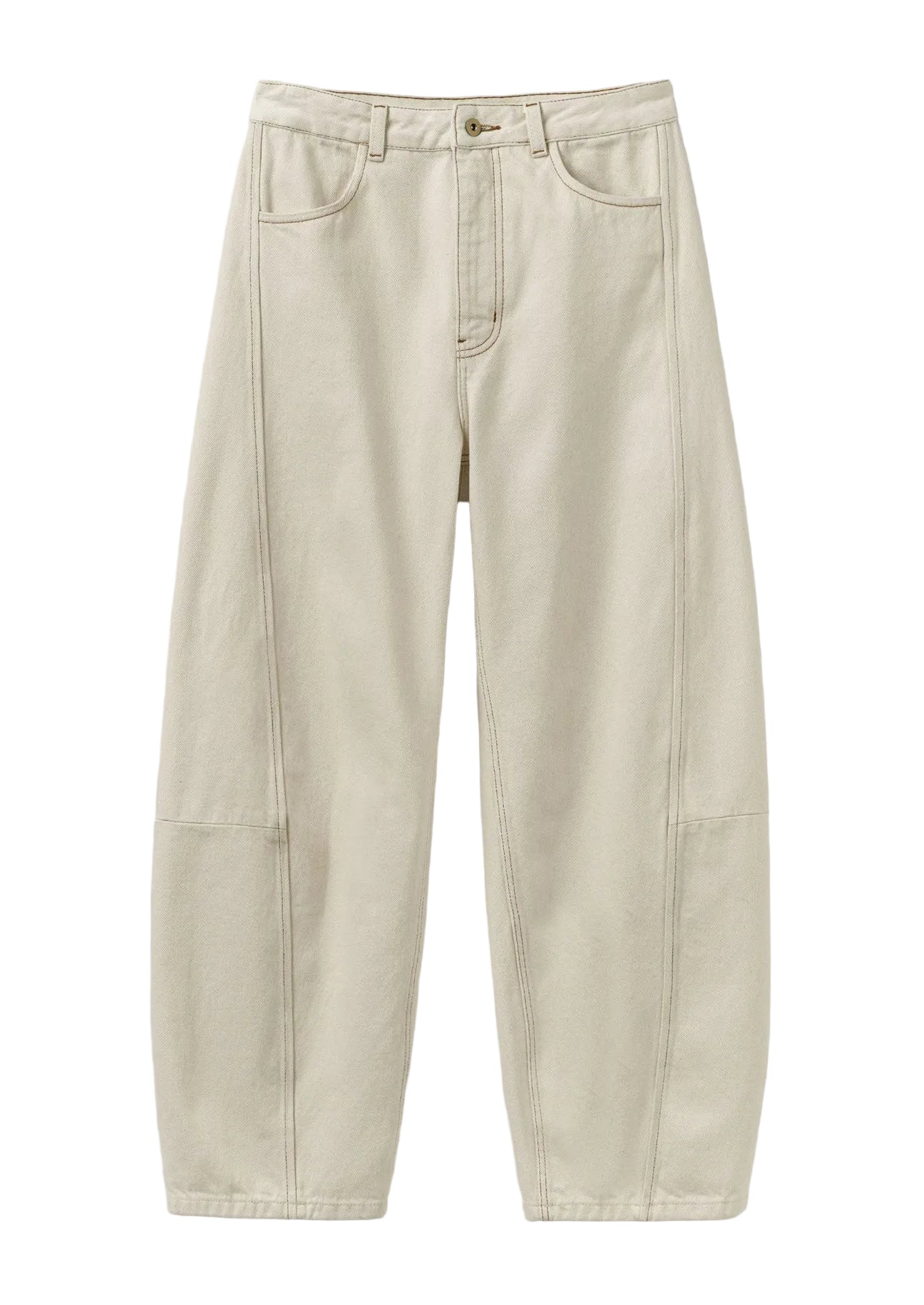 Beige pants on a light gray background