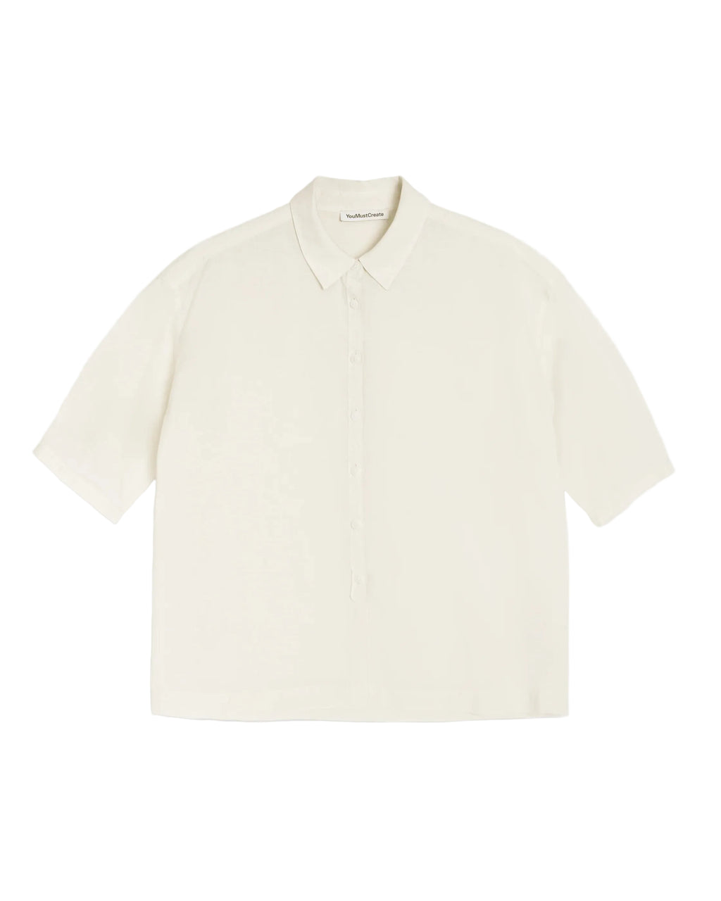 You Must Create light yellow short-sleeve shirt on a white background