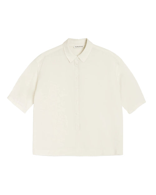 You Must Create light yellow short-sleeve shirt on a white background