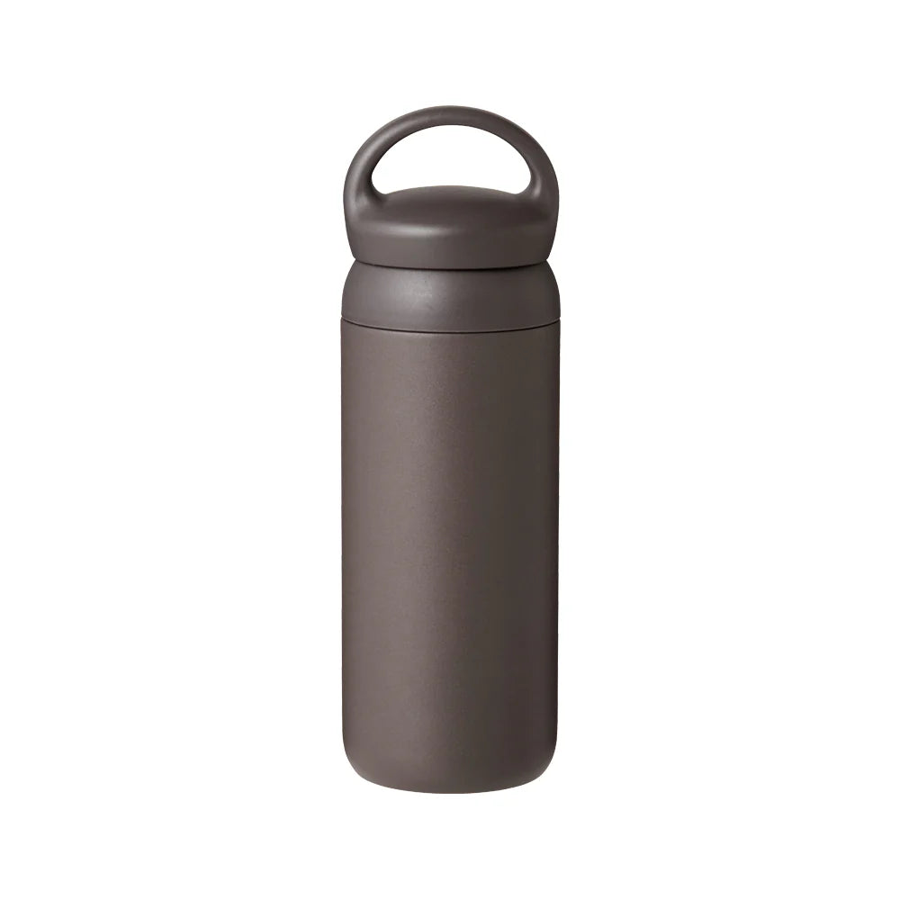gray water bottle on a white background 