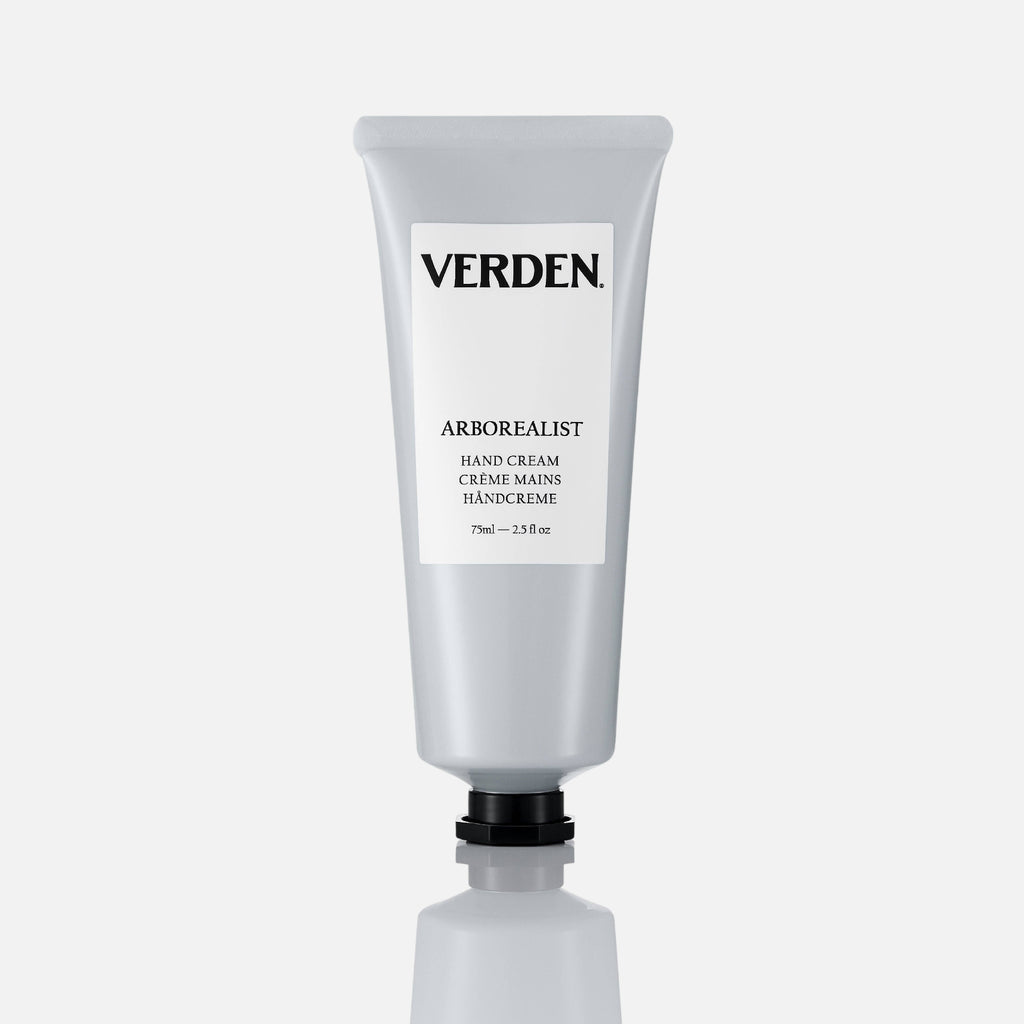 Hand cream tube labeled 'VERDEN' on a white background