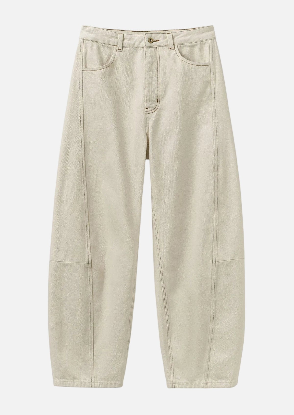 Beige pants on a light gray background