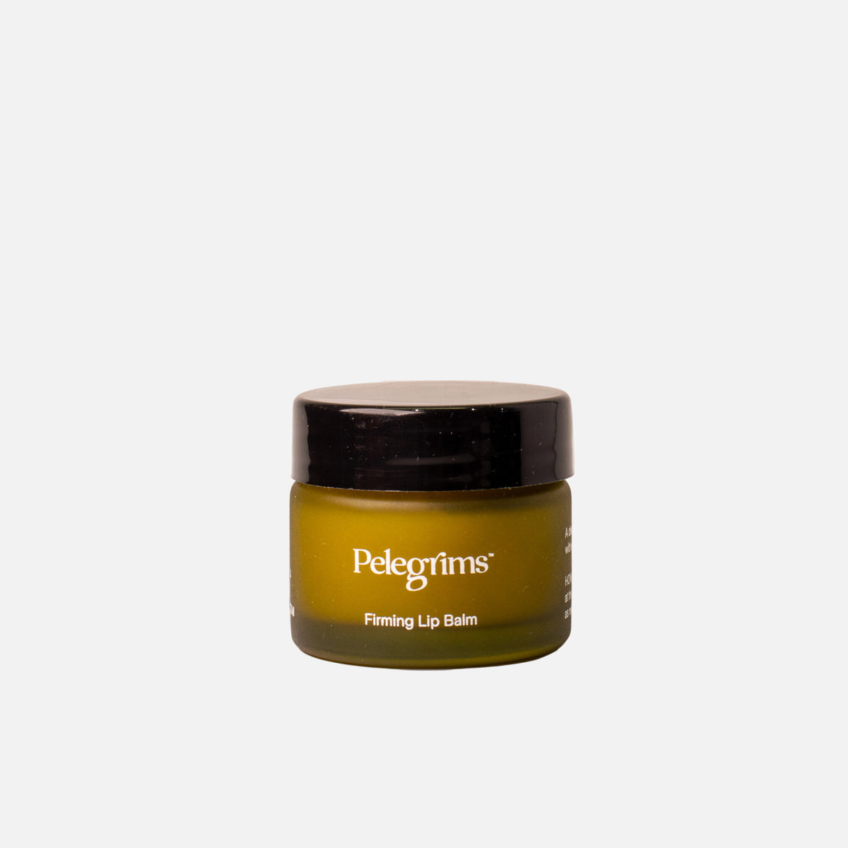Jar of Pelegrims Firming Lip Balm on a white background