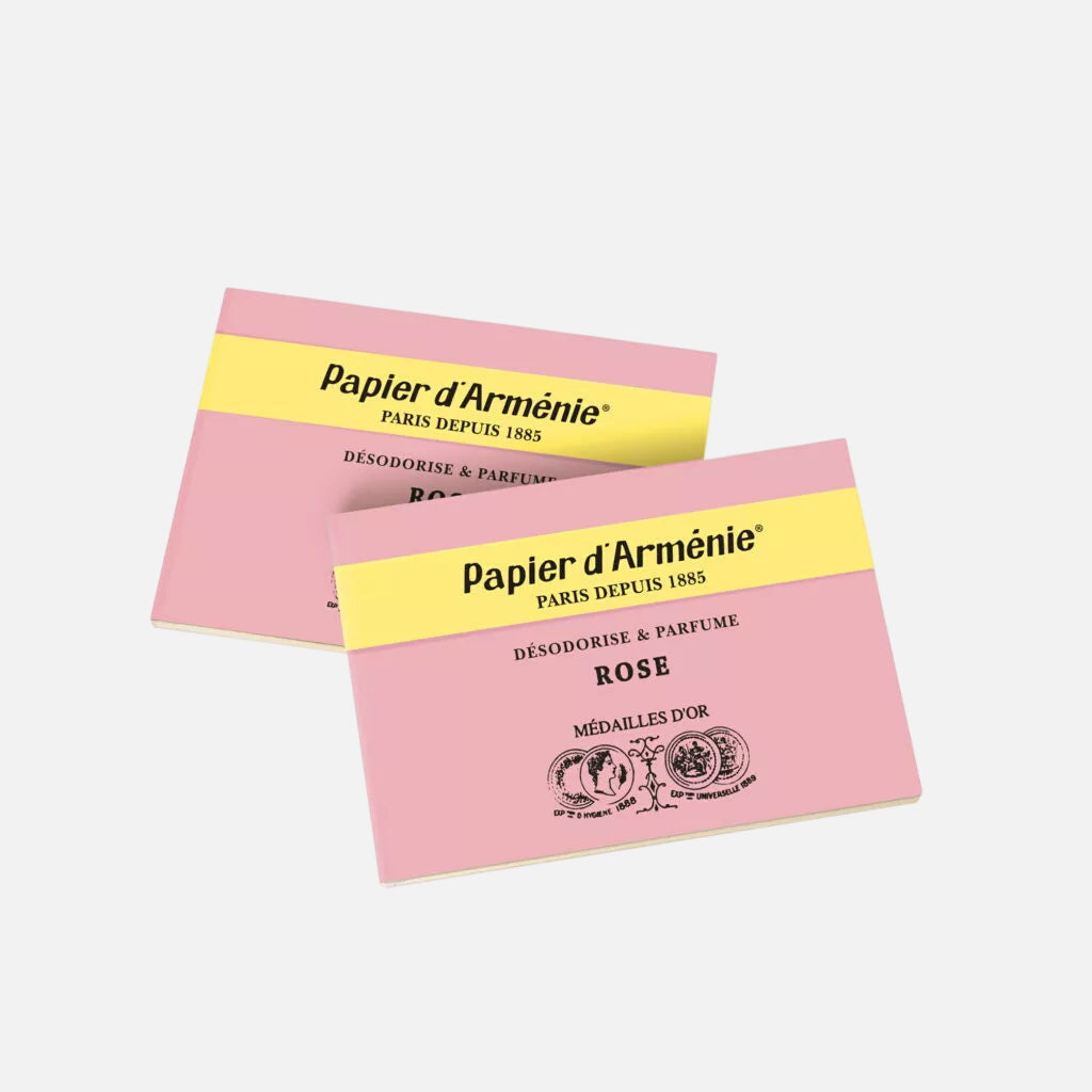 Pink fragrance booklet on a white background 