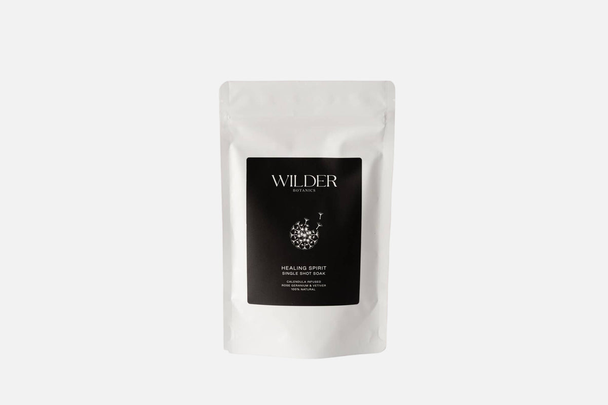 White packaging of Wilder Botanics on a white background