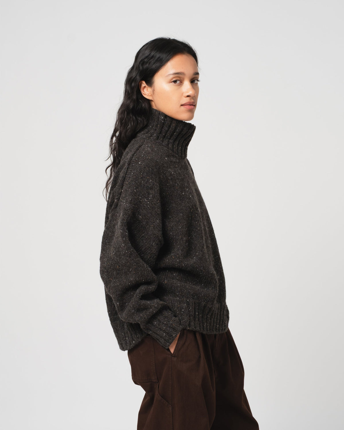 Girls of Dust Cornish Sweater Neppy Wool Asphalt