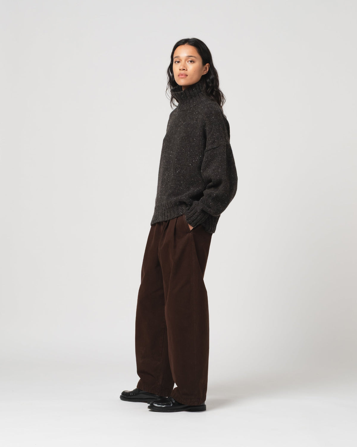 Girls of Dust Cornish Sweater Neppy Wool Asphalt